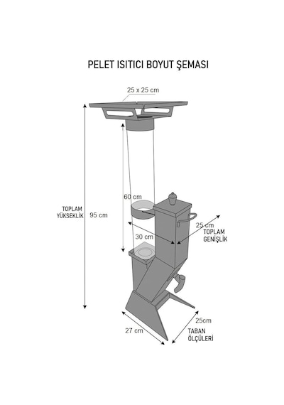 Pars Mini Pelet Sobası - Balkon Tipi Camlı Açık Alan İçin
