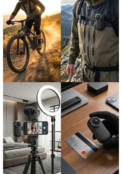 Thentech 4k Wifi Mini Aksiyon Kamerası Kablosuz Görüntü Aktarımlı Vlog Yaka Kamerası Spor Motosiklet Bisiklet