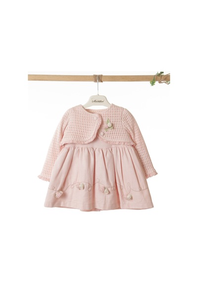 Xo Kids Kız Çocuk Elbise + Bolero 9-24 Ay 52130 Pudra