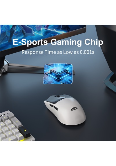 Magegee Scout & Rgb Dock Station 12.000dpı Paw3311 Triple Mode Kablolu/bluetooth/2.4g Beyaz Gaming Mouse -