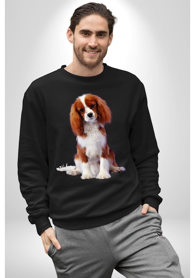 Cavalier King Charles Spaniel Unisex Siyah Sweatshirt Siyah