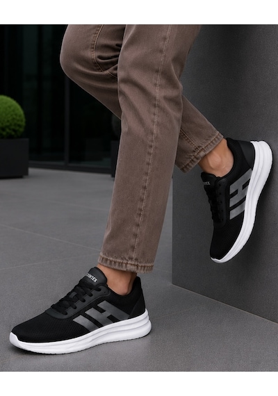 Homiro Fuspedli Poli Taban Günlük Spor Ayakkabı Sneaker Siyah - Füme