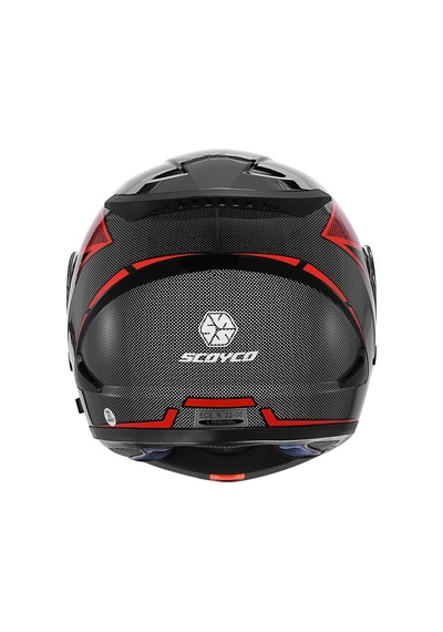 Motoanl Güneş Vizörlü Ce Motor Breaker Çene Açılır Kask Siyah Kırmızı
