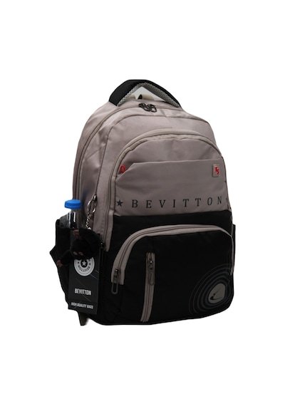 Bevitton Özel Su İtici Kumaş Unisex Vizon-siyah Okul Çantası 34400