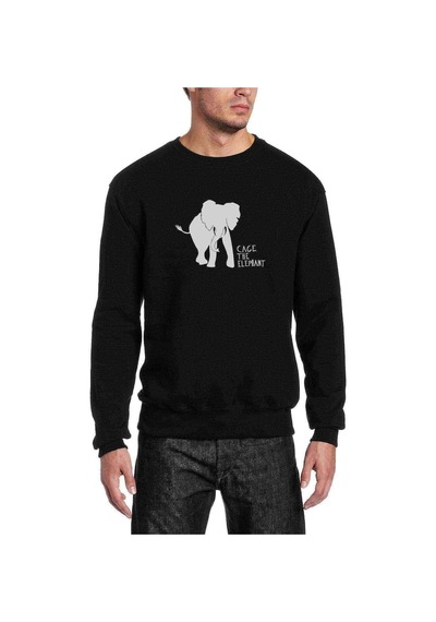 Cage The Elephant Baskılı Siyah Erkek Örme Sweatshirt