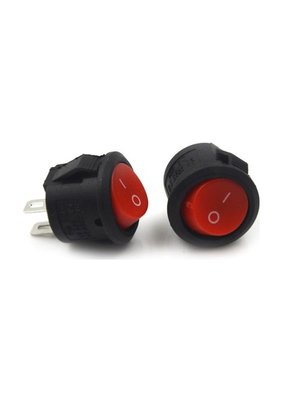 Yuvarlak 2 Pin Anahtar Rocker Switch Mini Buton Kırmızı Aç Kapa