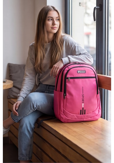 4 Bölmeli Ergonomik Okul Lise Üniversite Ve Günlük Çok Fonksiyonlu Geniş Hacimli Şehir Ve Seyaha... Pembe