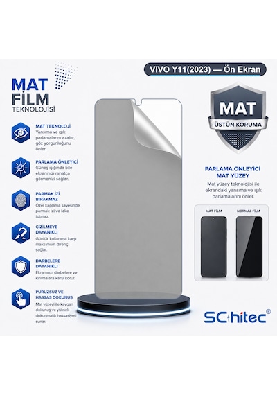 Vıvo Y11 2023 Uyumlu Ön Yüzey Mat Hidrojel Ekran Koruyucu