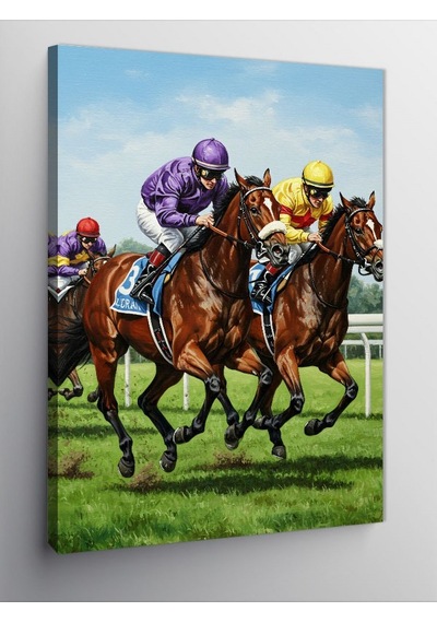 Kanvas Tablo At Yarışı Sahnesi 50cmx70cm