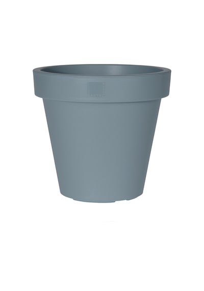 Gri Plastik Yuvarlak Saksı Çap 40 Cm Yükseklik 35 Cm