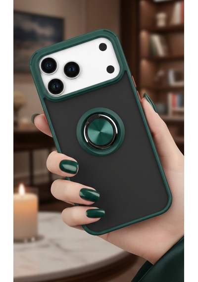 Apple İphone 17 Pro Max İçin Kamera Korumalı Yüzüklü Kılıf - Leke Tutmaz Mat Ve Dayanıklı Yapı