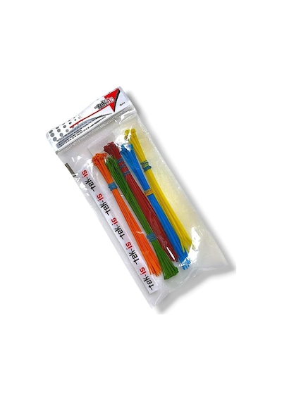 Tek-iş Karışık Renk Plastik Kablo Bağı Seti 200mm X 2.5mm 100 Adet 5 Renk X 20 Renkli Cırt Kelepçeler Kablo Düzenleyici