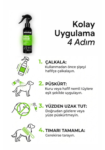 Animology Stink Bomb Kötü Koku Giderici Yetişkin Köpek Bakım Ve Tarama Spreyi 250 Ml