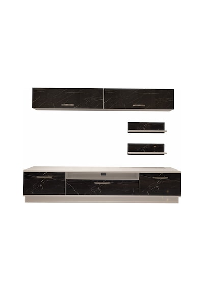 Decoraktiv Trendstyle 5 Mdf Tv Ünitesi Tv Sehpası Beyaz - Siyah Mermer