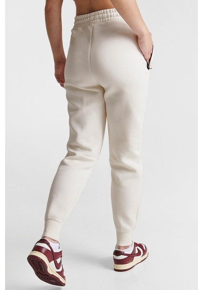 Nike Sportswear Tech Fleece Standart Fit Mid Rise Jogger Cream Color Kadın Eşofman Altı Krem Rengi Krem