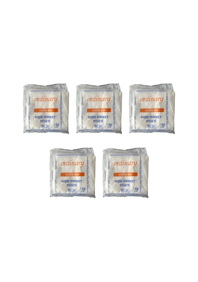 Ordinary Beyaz Market Poşeti Torbası Hışır Atlet Poşet Orta Boy 5 KG 26 x 50 CM