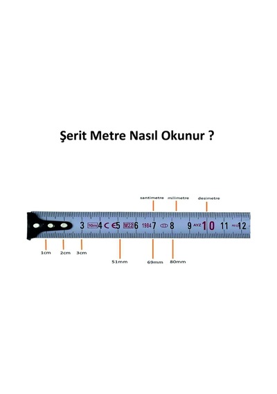 Şerit Metre 3 16mm - Beyaz Era12502 Yusuf Eratool