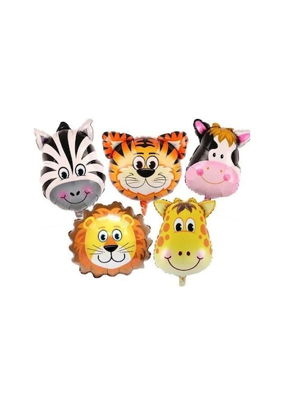 5 Li Safari Folyo Balon Set Çok Renkli