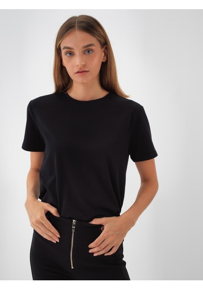 Xint Siyah Modal Dokulu Regular Fit Tişört 602376