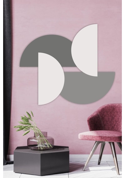 MSticker Gri Tonlarda Yarım Daireler Çocuk Bebek Odası Sticker Seti 85x100 Cm