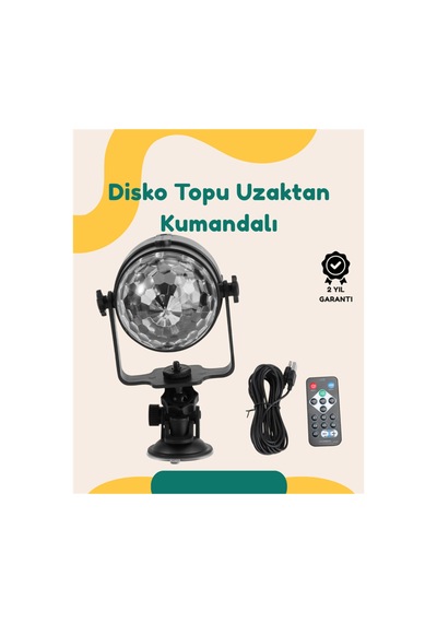 Müzik Ritmine Uyumlu 7 Modlu Renkli Disko Topu Işığı -