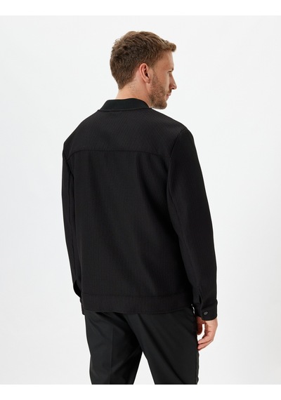 Koton Bomber Ceket Fitilli Fermuarlı Siyah 5wam50021hw Siyah