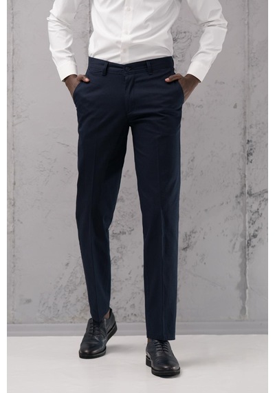 Notra Regular Fit Pamuklu Yan Cep Klasik Yazlık Gabardin Pantolon Lacivert