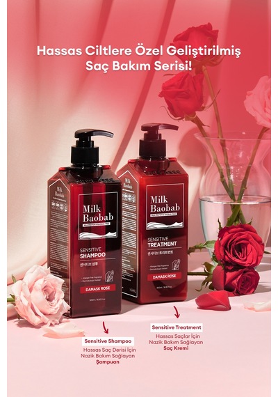 Hassas Saçlar İçin Nazik Bakım Sağlayan Saç Kremi Mılk Baobab Sensitive Treatment Damask Rose