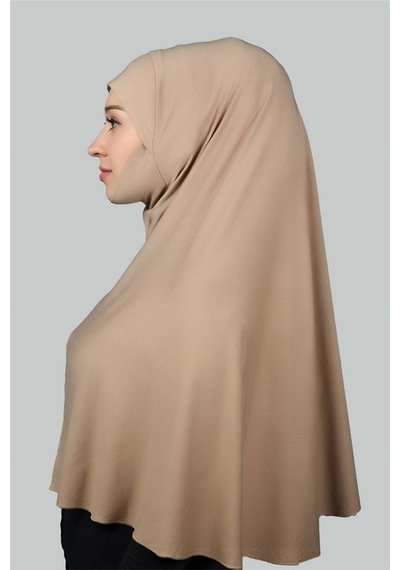 Altobeh Hazır Türban Peçeli Pratik Eşarp Tesettür Nikaplı Hijab - Namaz Örtüsü Sufle 3xl - Koyu Bej Koyu Bej