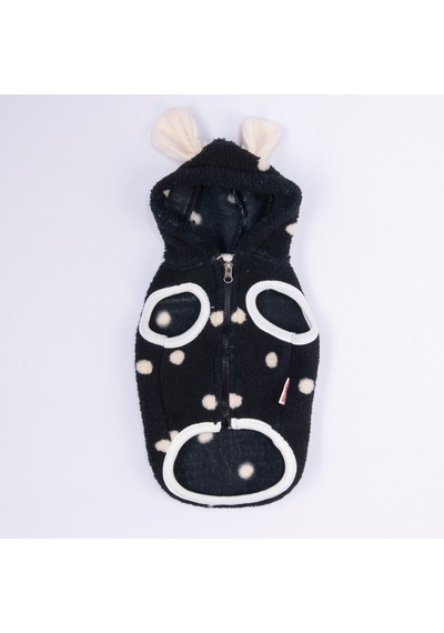 Siyah Tahoe Plush Yelek Peluş Kulaklı Kedi Köpek Yeleği Kedi Köpek Elbisesi Kedi Köpek Kıyafeti