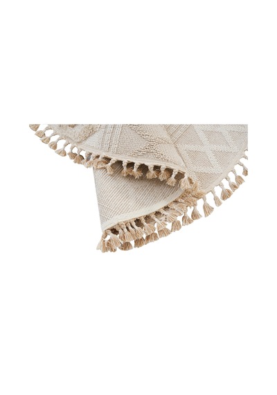 Dolce Vita Halı Jakarta 451 Ivory Beige Yuvarlak Halı Özel Ölçü Bej