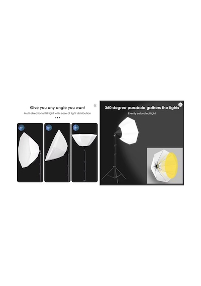 Ürün , Reklam , Stüdyo , Youtube , Vlog , Tiktok , Canlı Yayın Vb İçin 70cm Octagon Softbox Led Sürekli Işık