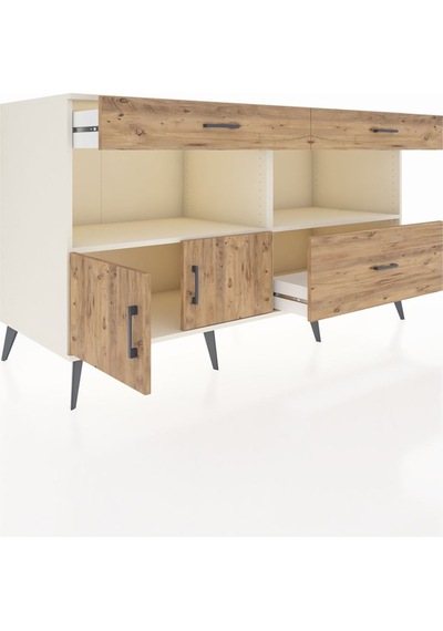 Kronos Konsol 2 Raflı 3 Çekmeceli 2 Kapaklı 176x59x99 Aytaşı-çam Aytaşı-çam