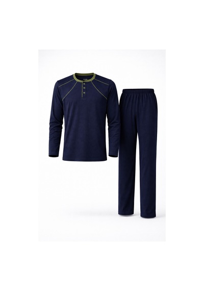 Mutlu City Erkek İnterlok Rahat Kalıp Sıfır Yaka Yüksek Kalite Pamuk Pijama Takımı 16670 Lacivert-haki Mutlu City Erkek İnterlok Rahat Kalıp Sıfır Yaka Yüksek Kalite Pamuk Pijama Takımı 16670 Lacivert-haki