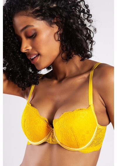 Lenaca G.colors Balconette Foam Push Up Bra, Sarı Konforlu Ve Şık Sütyen Çok Renkli