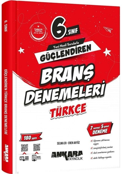 Ankara Yayıncılık 6. Sınıf Türkçe Güçlendiren Branş Denemeleri