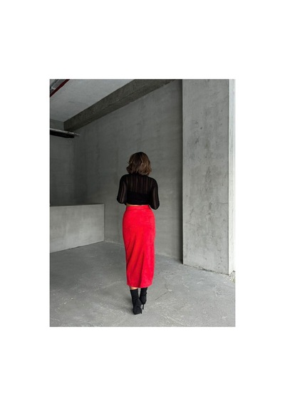 Verymoda Süet Etek F1761 Kırmızı