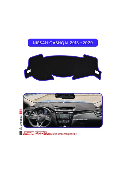 Nissan Qashqaı 2013 -2020torpido Koruma Halısı Mavi Kenar