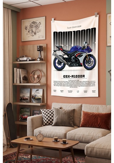 Suzuki Gsx-r1000r Dekoratif Duvar Örtüsü Duvar Halısı Reaste