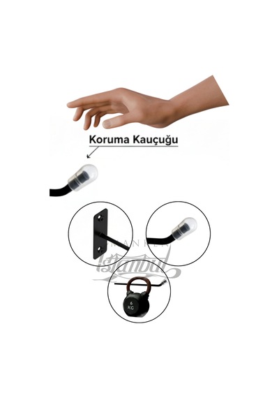 Duvara Monte Kanca Koruma Kauçuklu Siyah 25 Cm Deluxe Raf Askısı Suntaya Monte 45 Adet Siyah