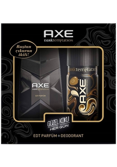 Axe Dark Temptation Erkek Parfüm EDT 50 ML + Temptation Erkek Sprey Deodorant 150 ML