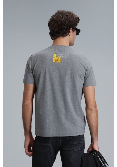 Lufian Erkek June Modern Grafik T-shirt 111020192 Gri