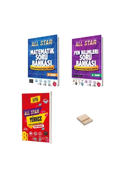 Lgs 8. Sınıf All Star Matematik Fen Bilimleri Ve Türkçe Soru Bankası 3lü Set