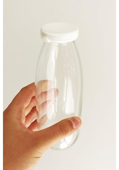 500 Ml Şeffaf Sürahi Süt, Ayran, Su, Limonata, Meşrubat Şişesi 500 Cc Yırtmalı Kapaklı Cam Şişe 6 Adet 6, Be