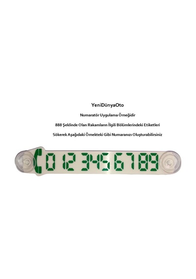 Cama Vantuzlu Oto Araç İçi Telefon Numaratör,telefon No Gösterici Beyaz-yeşil Ydnmr026