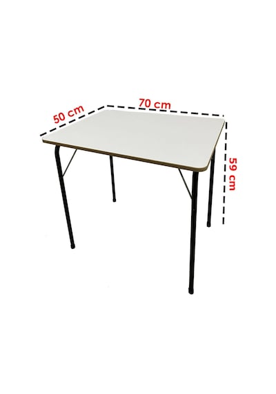 Natura Kamp Masası MDF Balkon Bahçe Masası 50 x 70cm Beyaz