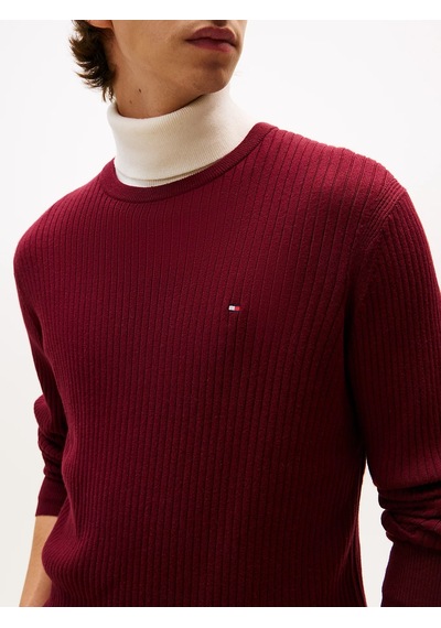 Tommy Hilfiger Pıma Ctn Cash Structure Crew Erkek Mor Kazak - Mw0mw40449 Mor