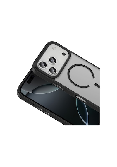 Apple Uyumlu iPhone 17 Pro Kılıf M-safe Şarj Özellikli Mat Arka Yüzey Sio Kılıf Siyah