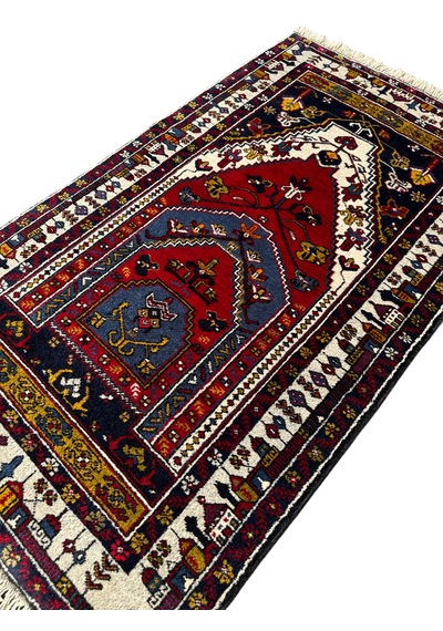 El Dokuma Sıfır Yahyalı Seccade 94x160 Kırmızı Kök Boya Namazlık