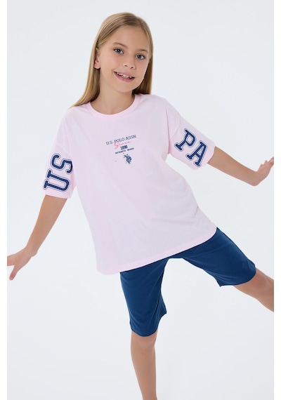 U.s. Polo Assn. Kız Çocuk Pembe Bermuda Takım Us2516-c-v1 Pembe